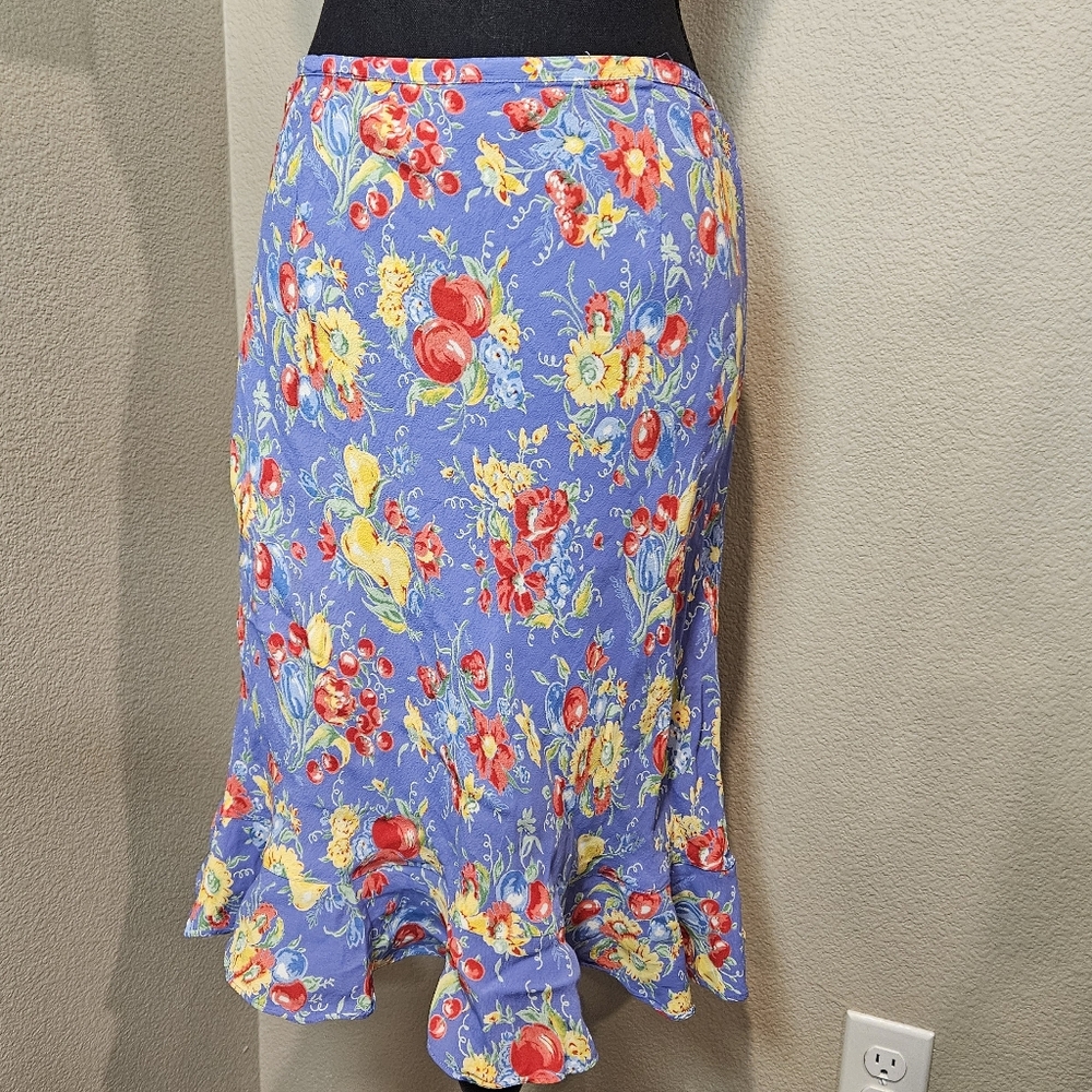 Vibrant Floral A-Line Skirt